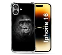 Coque Magnétique Compatible Magsafe Pour Iphone 16 Pro Animal Gorille Noir