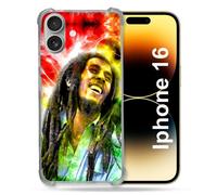 Coque Magnétique Compatible Magsafe Pour Iphone 16 Pro Musique Bob Marley Color