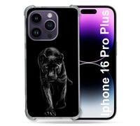 Coque Magnétique Compatible Magsafe Pour Iphone 16 Pro Plus Animal Panthère Noire