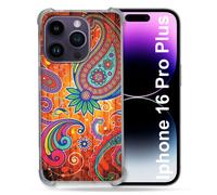 Coque Magnétique Compatible Magsafe Pour Iphone 16 Pro Plus Fleur Psychedelic