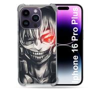 Coque Magnétique Compatible Magsafe Pour Iphone 16 Pro Plus Manga Tokyo Ghoul Kaneki Noir