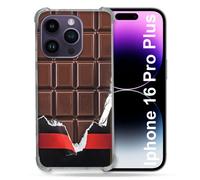 Coque Magnétique Compatible Magsafe Pour Iphone 16 Pro Plus Texture Trompe Oeil Chocolat