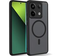 Coque Magnétique Compatible Magsafe Pour Xiaomi Redmi Note 13 Pro 5g / Poco X6 5g - Semi-Transparente Mate Tpu+Dos Pc Anti-Chocs Anti-Rayures Avec Bords Surélevés - Noir