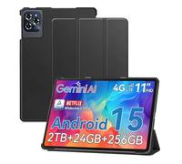 Coque magnétique Fine Compatible avec Doogee U11 / Pro 11 Pouces, étui Intelligent à Trois Volets Support et Fonction Veille/réveil Automatique(Black)