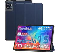 Coque magnétique Fine Compatible avec Doogee U11 / Pro 11 Pouces, étui Intelligent à Trois Volets Support et Fonction Veille/réveil Automatique(Dark Blue)