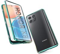 Coque Magnétique Honor X8 - Cadre Métal Bumper Antichoc Avec Aimants, Verre Trempé Double Face Transparent, Protection 360° Intégrale