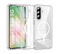 Coque Magnétique - HQSELECTION - pour Samsung Galaxy A56 5G - 2 Verres Trempés - Compatible Avec MagSafe - Transparent