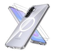 Coque Magnétique pour Samsung Galaxy A57 5G Avec 2 Vitre Verres Trempés,Compatible Avec MagSafe ,Transparent - HQSELECTION®