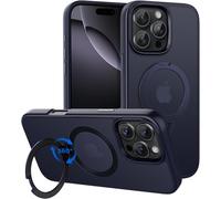 Coque Magnétique Iphone 16 Pro 6,3 Pouces - Anneau/Support Rotatif 360° Encastré, Compatible Magsafe Et Fixation Voiture, Ultra-Fine Mate Anti-Traces, Base Renforcée 15 Kg