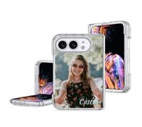 Coque Magnétique Personnalisée pour Apple iPhone Duo, Compatible avec MagSafe, Coque Transparente Antichoc avec Photo Nom Logo, Cadeau Personnalisé pour Femme Homme