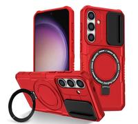 Coque magnétique pour Appareil Photo Samsung Galaxy S24, S23, S22, S21, S20, Note 20 Ultra Plus FE, résistante aux Chocs, avec béquille, Rouge, pour Galaxy S24