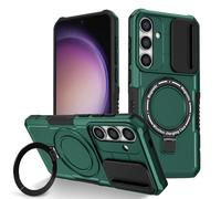 Coque magnétique pour Appareil Photo Samsung Galaxy S24, S23, S22, S21, S20, Note 20 Ultra Plus FE, résistante aux Chocs, avec béquille, Verte, pour Galaxy S22 Ultra