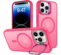 Coque Magnétique Pour Iphone 14 Pro Max ¿ Compatible Magsafe, Support Caméra Réglable Intégré, Protection De Niveau Militaire Anti-Chocs Et Anti-Rayures, Rouge