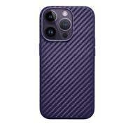 Coque magnétique pour iPhone 16/16 Pro/16 Plus/16 Pro Max, Cool Carbon Fibre Leather Slim Cell Phone Case Fibre Lining Shockproof Cover, 16Pro, Violet