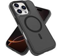 Coque Magnétique Pour Iphone 16 Pro Max Compatible Magsafe - Hybride Tpu Souple + Dos Pc Anti-Rayures, Protection Anti-Chocs Niveau Militaire, Prise En Main Antidérapante Noir