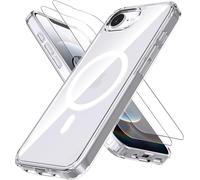 Coque Magnétique Pour Iphone 16e/Se4 2025 Avec 2 Vitre Verres Trempés,Compatible Avec Magsafe ,Transparent - Hqselection®