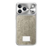 Coque Magnétique pour IPhone 17/17 Pro / 17 Pro Max - Coque De Luxe en Cuir Motif Serpent avec Finition Galvanisée - Protection Intégrale des Objectifs,17pro Max,Gold