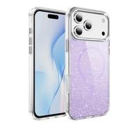 Coque Magnétique pour iPhone 17 Pro Max 6.9" Étui Glitter Girly Violet-SF