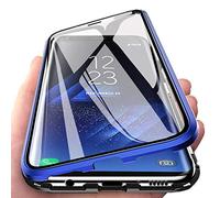 Coque Magnétique pour iPhone 17 Pro Max,Coque Adsorption Magnétique Avant et Arrière Verre Trempé Transparent Couverture Plein écran Couverture à Rabat Design en Une Pièce