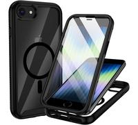 Coque Magnétique Pour Iphone 8/Iphone Se 2020/2022, Compatible Avec Magsafe,360° Intégrale Antichoc Téléphone Housse Avec Protection Écran, Double Face Case Etui Transparente - Noir