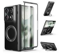 Coque magnétique pour Motorola Razr Fold 2026, compatible avec Mag-Safe, protection de charnière, anneau rotatif à 360° avec protecteur d'écran intégré en polycarbonate pour Moto Razr Fold 2026