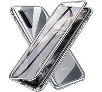 Coque Magnétique pour OnePlus Nord 5G,Coque Adsorption Magnétique Avant et Arrière Verre Trempé Transparent Couverture Plein écran Couverture à Rabat Design en Une Pièce pour OnePlus Nord 5G