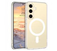 Coque Magnétique pour Samsung Galaxy S24 5G, Compatible avec MagSafe, Dos Anti Rayures, Transparent
