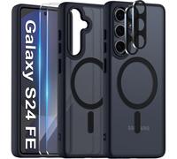 Coque Magnétique Pour Samsung Galaxy S24 Fe 5G Avec 2 Pièces Verre Trempé Et 2 Caméra Protecteur, Étui Arrière Translucide Givrée Mince Antichoc Anti-Empreintes Digitales Housse, M[CAR783563]
