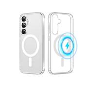 Coque Magnétique - HQSELECTION - pour Samsung Galaxy S25 5G - Compatible avec MagSafe - Dos Anti Rayures - Transparent