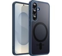 Coque Magnétique Pour Samsung Galaxy S25+ / S25 Plus 5g, Compatible Avec Magsafe, Étui Housse Antichoc À Dos Translucide Mat (Bleu Orage)