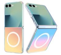 Coque Magnétique pour Samsung Galaxy Z Flip7 / Z Flip8, Soleil Couchant | Compatible avec MagSafe, Housse Translucide, Effet Iridescent, Procédé IMD, Anti-Chocs TPU+PC, Irisée Étui