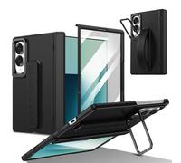 COQUE magnétique pour Samsung Galaxy Z Fold 8, avec [Verre trempé 9H] [béquille rotative] [dragonne], de Protection Antichoc pour Samsung Galaxy Z Fold 8-Noir