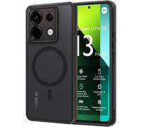 Coque Magnétique Pour Xiaomi Redmi Note 13 Pro 5g / Poco X6 5g, Étui Mat Translucide Minimaliste Pc+Tpu Protection Antichoc Anti Rayures Dos Case - Noir