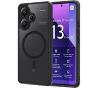 Coque Magnétique Pour Xiaomi Redmi Note 13 Pro Plus 5g, Étui Mat Translucide Minimaliste Pc+Tpu Protection Antichoc Anti Rayures Dos Case - Noir