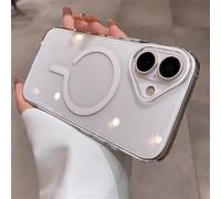 Coque magnétique transparente ultra-mince en polycarbonate pour iPhone 17, 16, 15, 14, 13 Pro Max Plus et Air, coloris Candy Color, résistante aux chocs, blanche, compatible avec iPhone 14 Pro