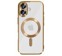 Coque pour iPhone 17 Compatible MagSafe avec Contour Chromé Dorée