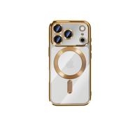Coque pour iPhone 17 Pro Compatible MagSafe avec Contour Chromé Dorée