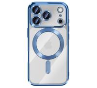 Coque Magsafe - AVIZAR - iPhone 17 Pro - Contour Chromé Bleu - Protection Chocs - Design Moderne