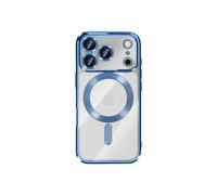 Coque Magsafe - AVIZAR - iPhone 17 Pro - Contour Chromé Bleu - Protection Chocs - Design Moderne