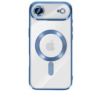 Coque pour iPhone Air Compatible MagSafe avec Contour Chromé Bleu