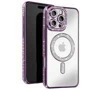 Coque MagSafe Diamant pour iPhone 16 Pro avec Design Luxe Violet