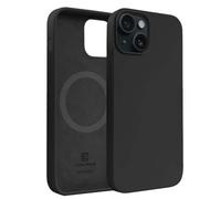 Coque MagSafe en Silicone pour iPhone 15 Plus avec Anneau Magnétique Crong Noir