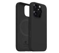 Coque MagSafe en Silicone pour iPhone 16 Pro Max Titanium avec Anneau Magnétique Noir