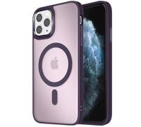 Coque MagSafe - Frost Color - iPhone 11 Pro Max - Dos Mat Givré - Contour Violet - Antitrace