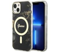 Coque MagSafe Guess effet marbre doré noire pour iPhone 14 Plus