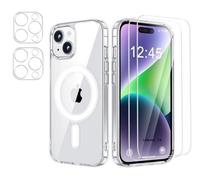 Coque MagSafe - HQSELECTION - iPhone 14 - Transparent - 2 Verres Trempés - Protection Caméra