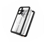 Coque MagSafe Intégrale 360° pour iPhone 17 Étanche IP68 Drop-Test 2m Renforcé Eiger Noir / Transparent