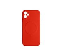 Coque Magsafe iPhone 12 Silicone Souple Intérieur Soft-touch Mag Cover rouge