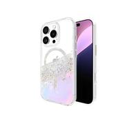 Coque MagSafe iPhone 14 Plus Décorée de Nacre Pearl Stripes Élégant Transparent