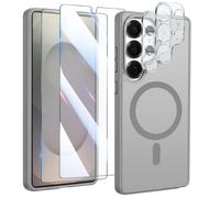 Coque MagSafe pour Galaxy S25 Ultra avec 2 Verres Trempés et 2 Films Protection Caméra Gris
